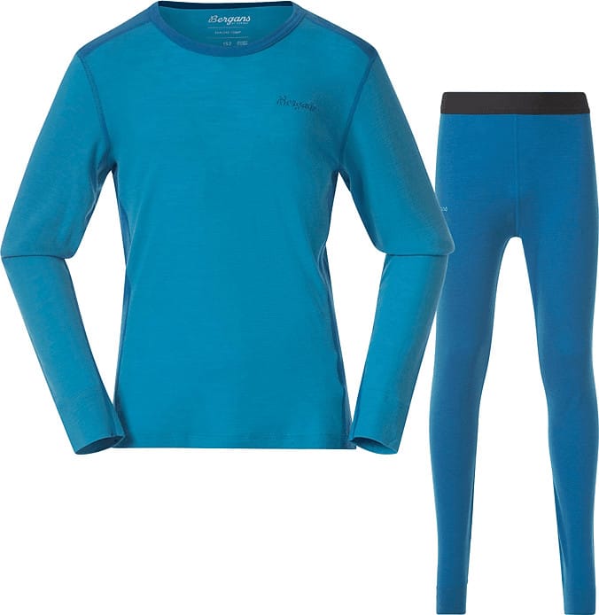 Bergans Kids/Junior Allround Merino Baselayer Set Kids/Junior Aqua Lagoon/dark Aqua Lagoon Bergans