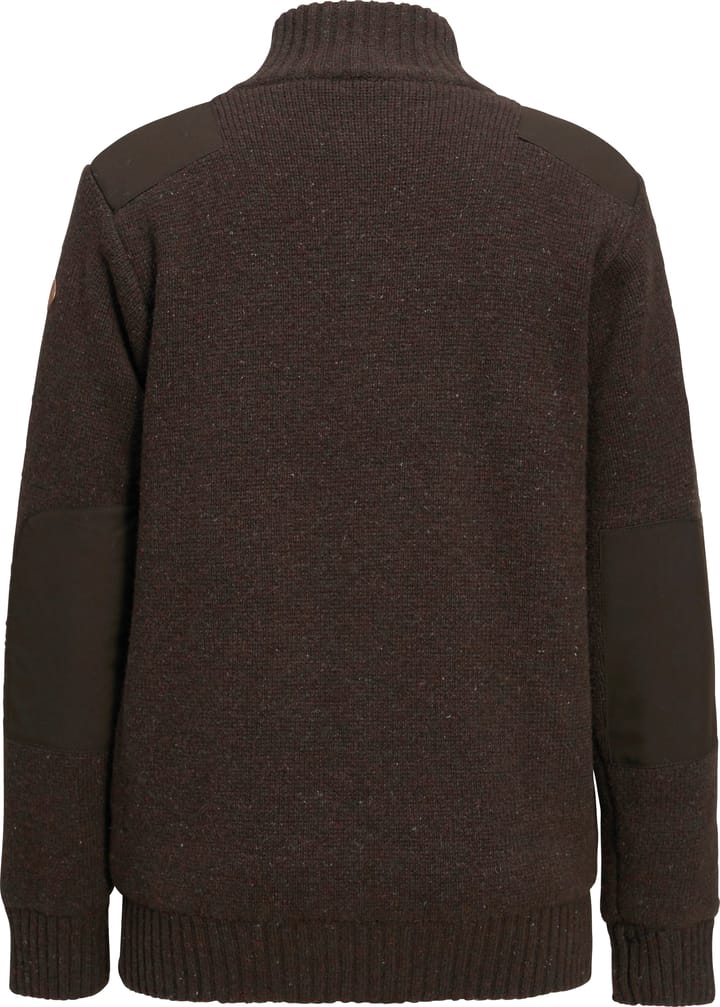 Pinewood Women's Hurricane Full Zip Sweater Dark Brown Mel Pinewood