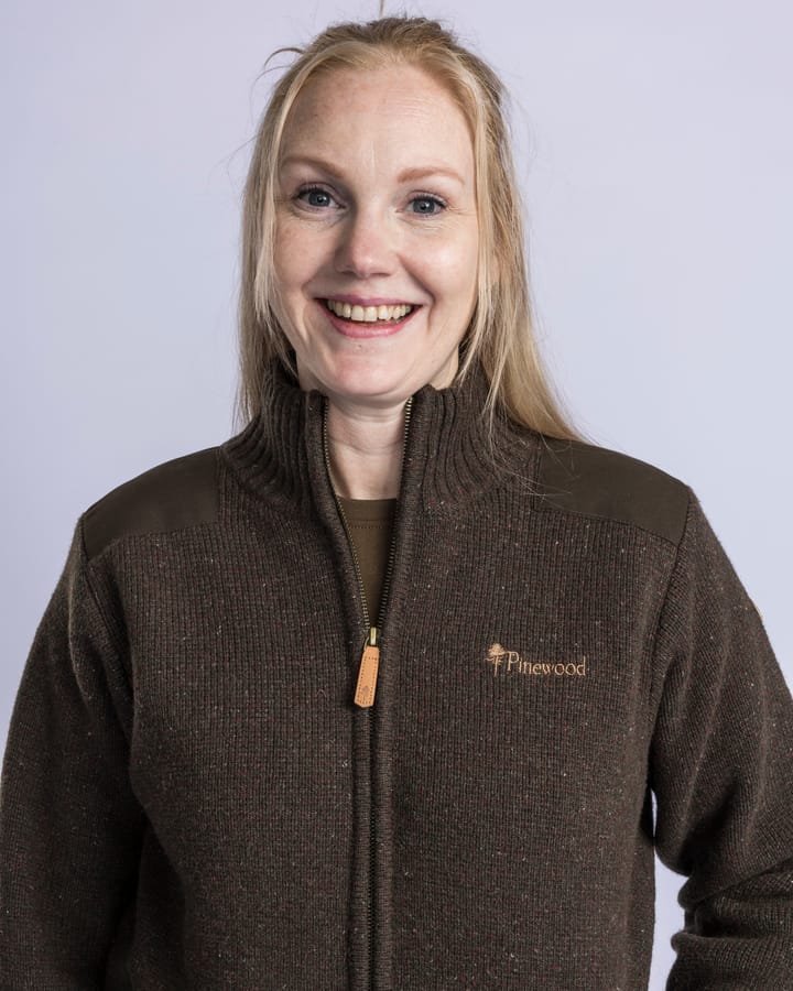 Pinewood Women's Hurricane Full Zip Sweater Dark Brown Mel Pinewood