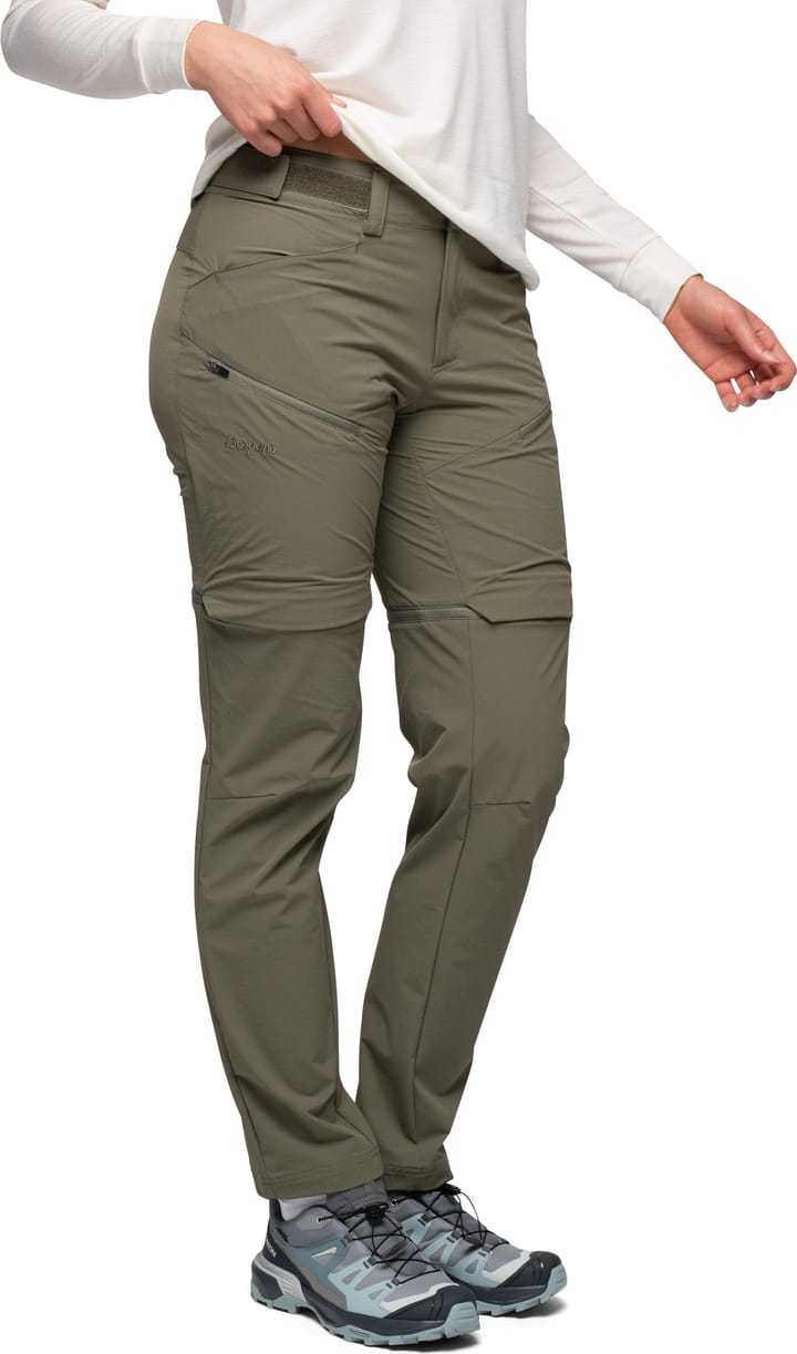Bergans Women's Convertible Zip-Off Softshell Pants Green Mud Bergans