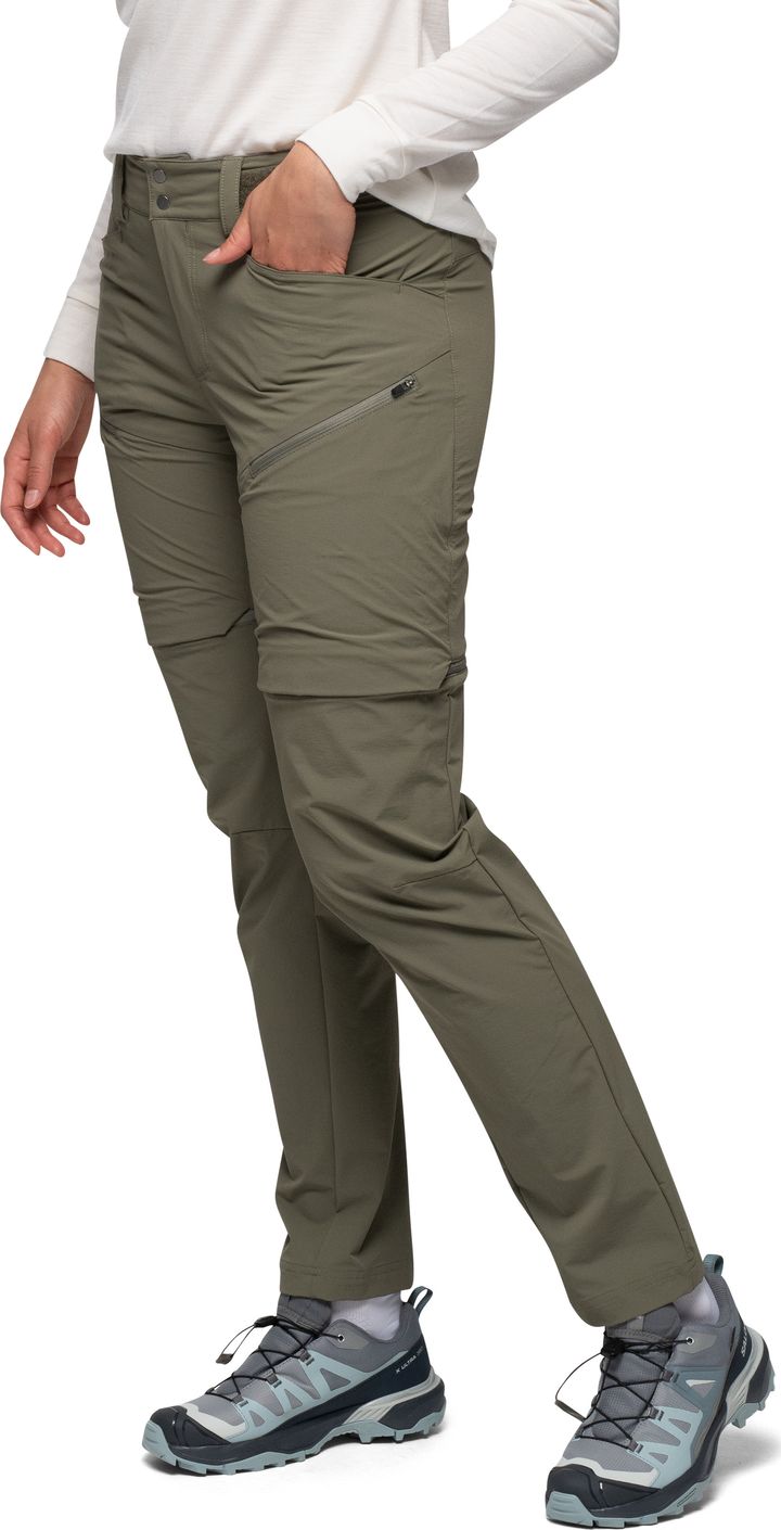 Bergans Women's Convertible Zip-Off Softshell Pants Green Mud Bergans