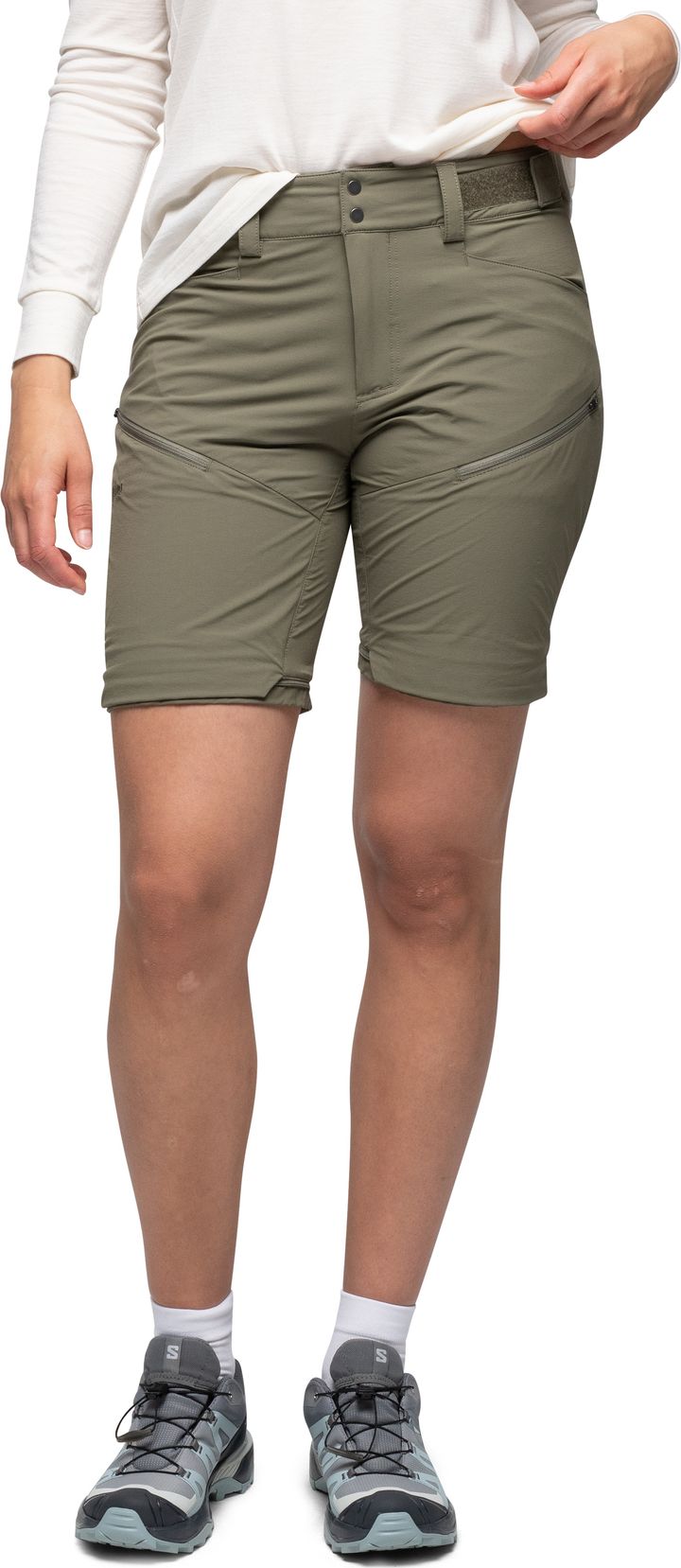 Bergans Women's Convertible Zip-Off Softshell Pants Green Mud Bergans
