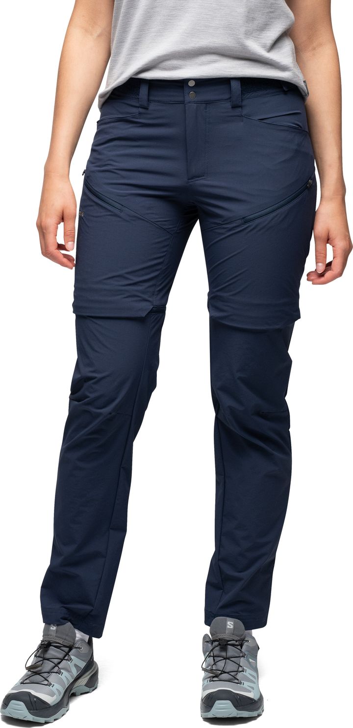 Bergans Women's Convertible Zip-Off Softshell Pants Navy Blue Bergans