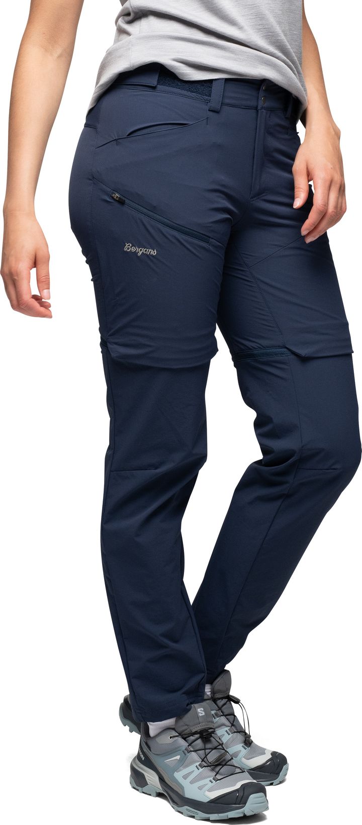 Bergans Women's Convertible Zip-Off Softshell Pants Navy Blue Bergans