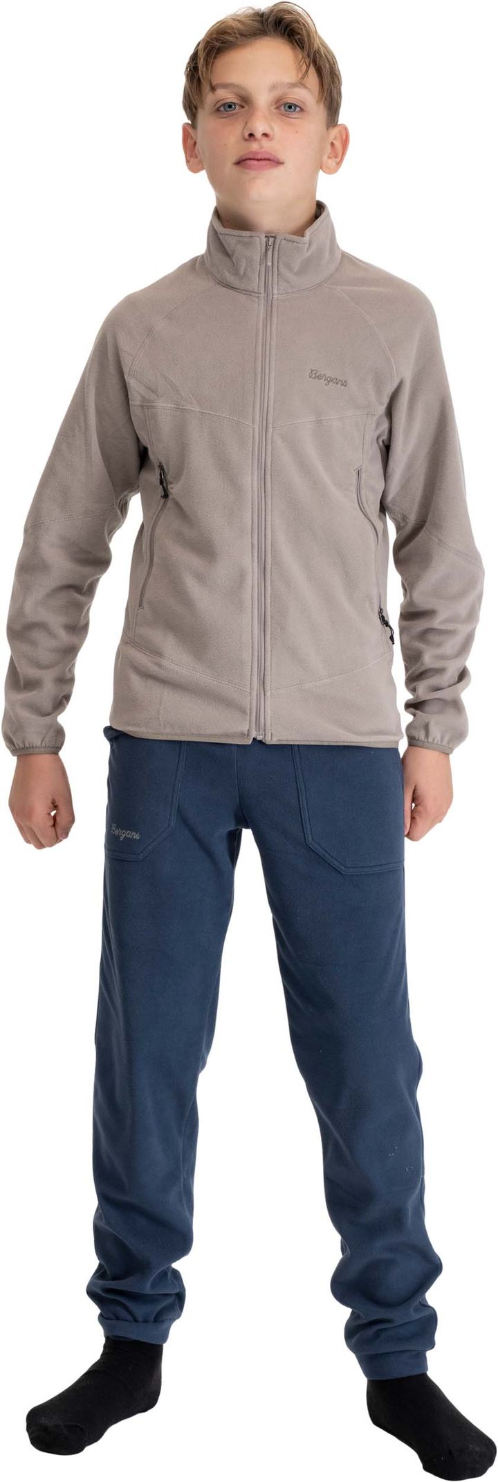 Bergans Juniors' Fleece Midlayer Jacket Rock Taupe Bergans