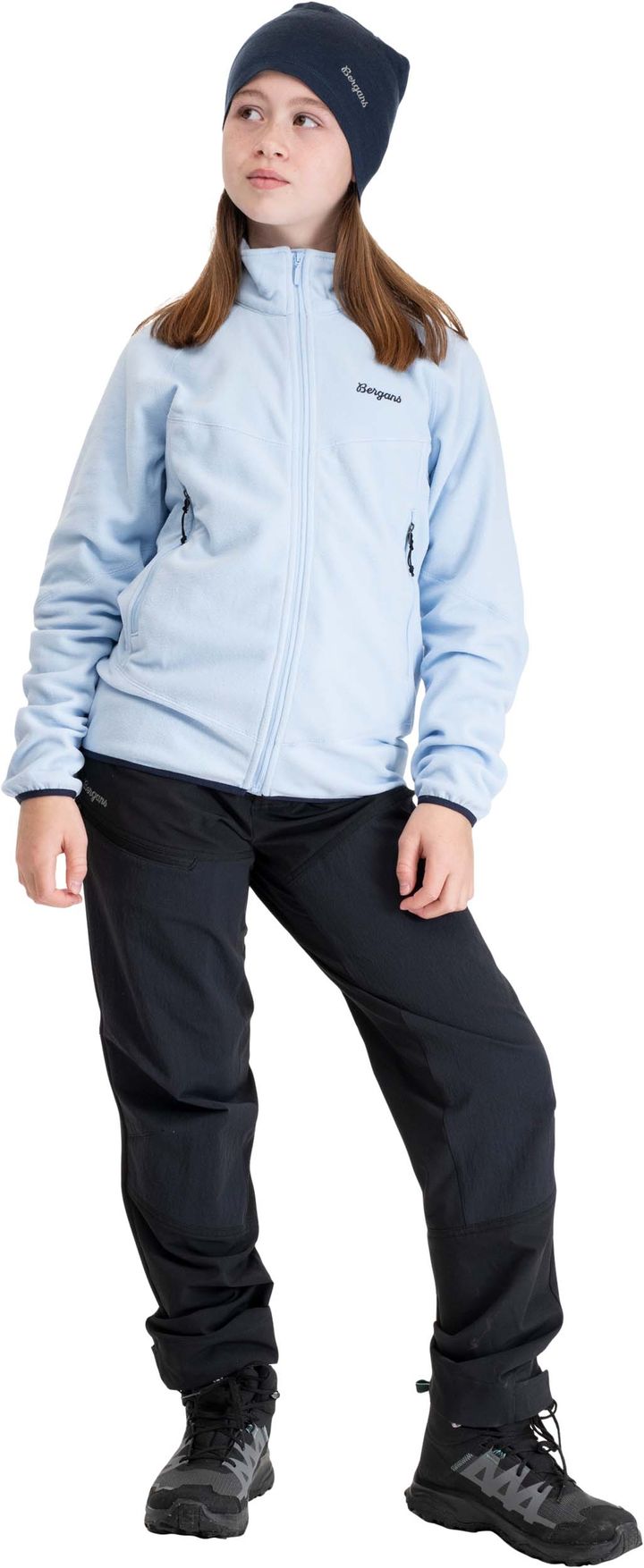 Bergans Juniors' Fleece Midlayer Jacket Cool Blue Bergans