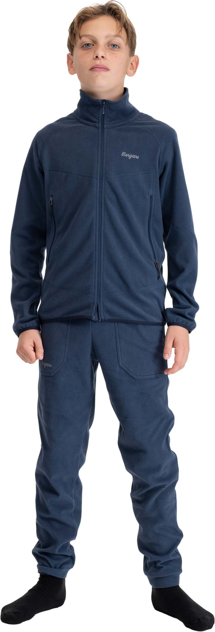 Bergans Juniors' Fleece Midlayer Jacket Navy Blue Bergans