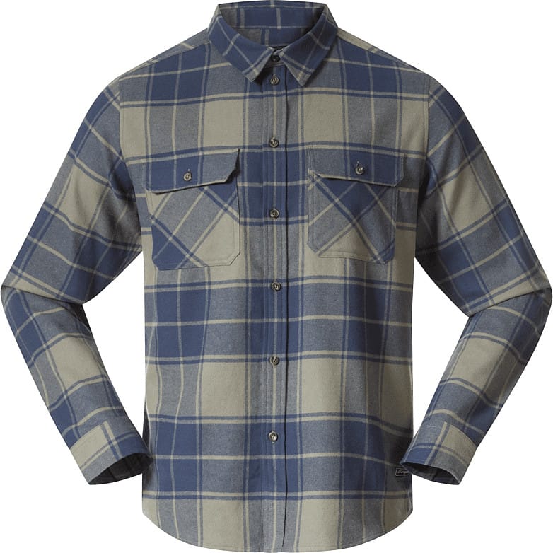 Bergans Men's Nordmarka Flannel Shirt Green Mud/navy Blue Check