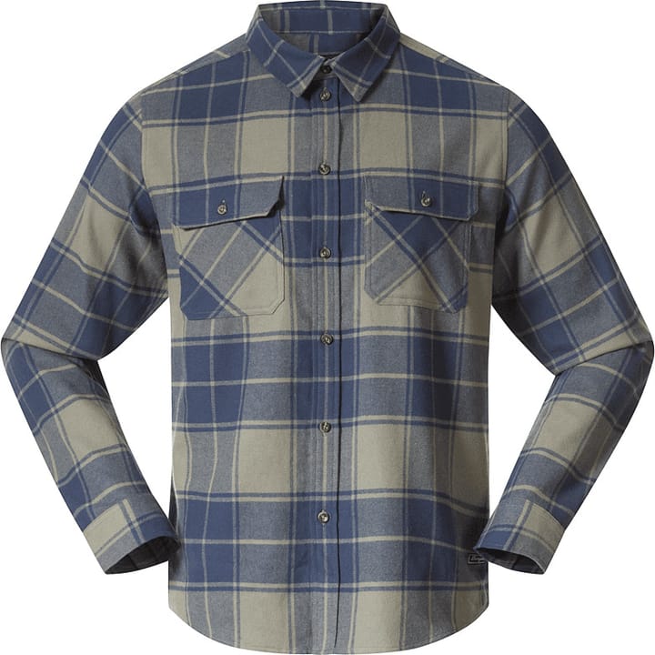 Bergans Men's Nordmarka Flannel Shirt Green Mud/navy Blue Check Bergans