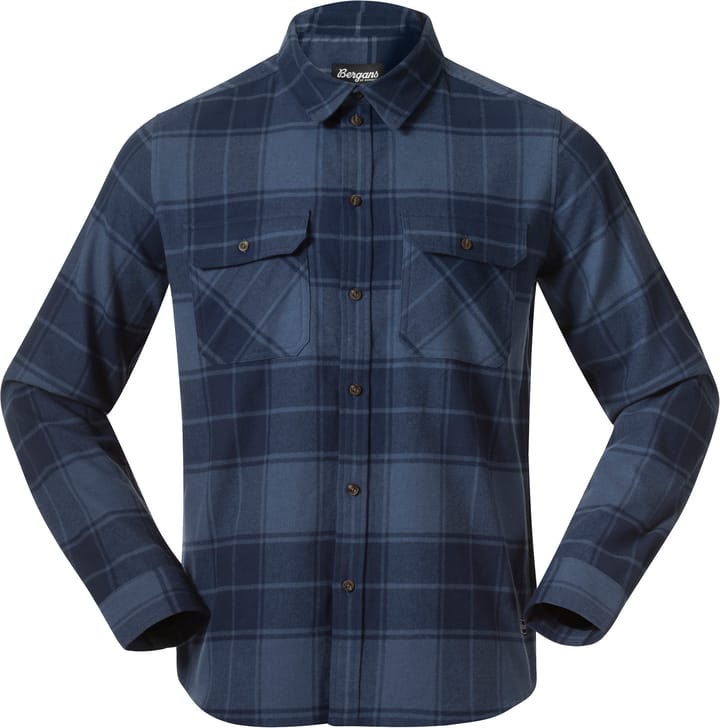 Bergans Men's Nordmarka Flannel Shirt Granite Blue/navy Blue Check Bergans