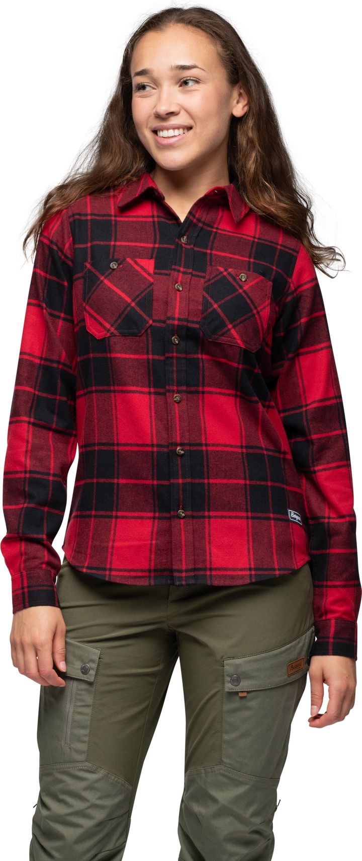 Bergans Women's Nordmarka Flannel Shirt Red/black Check Bergans