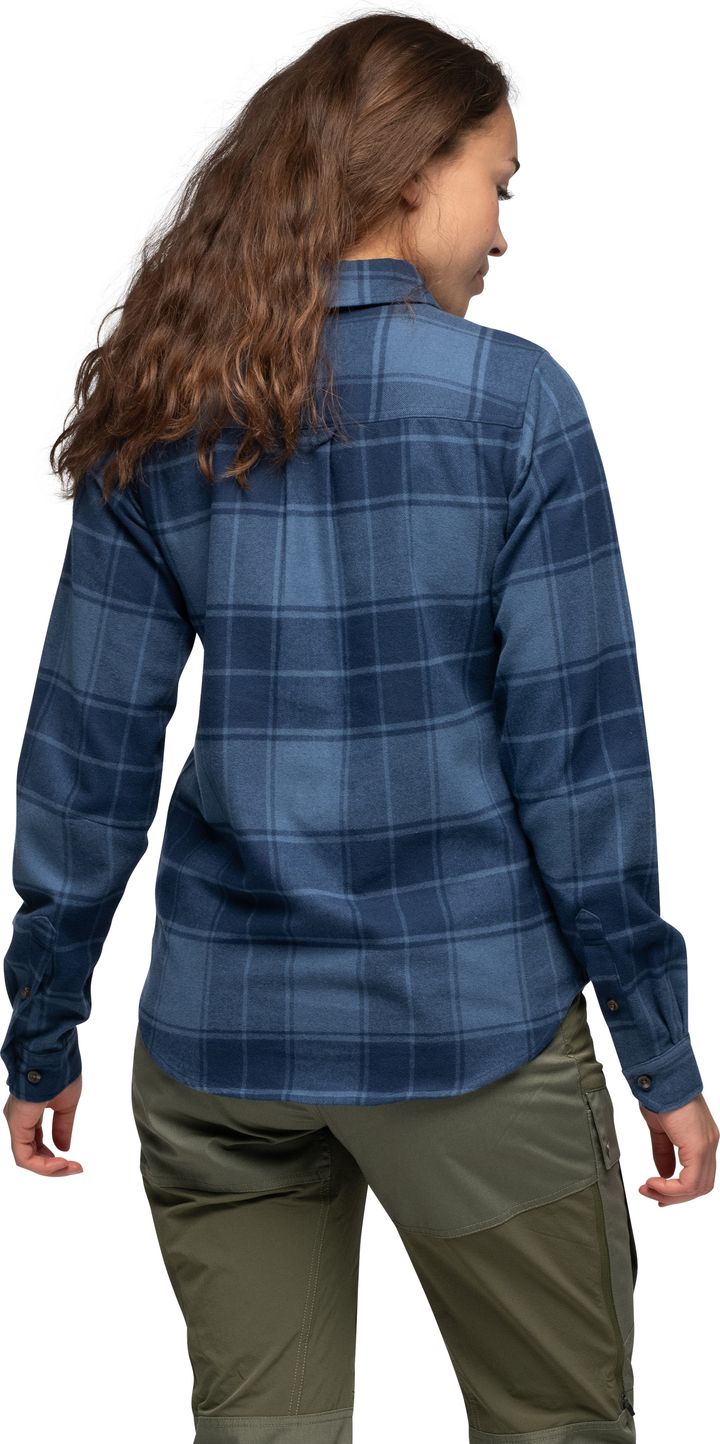 Bergans Women's Nordmarka Flannel Shirt Granite Blue/navy Blue Check Bergans