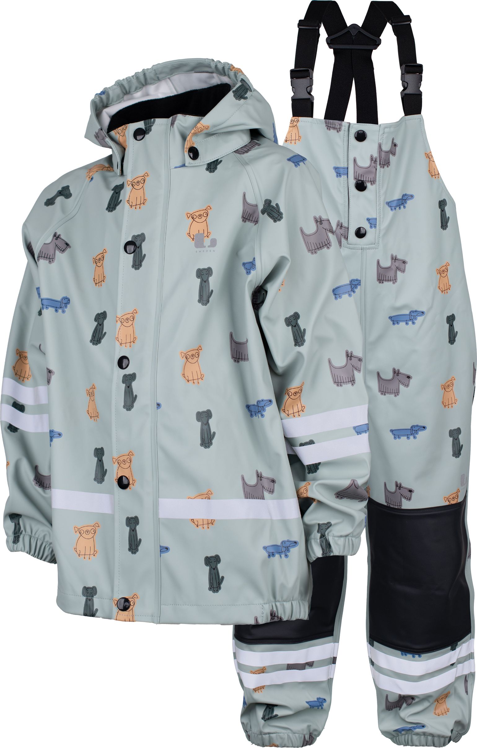 Lindberg Kids' Vattholma Rain Set Green/grey