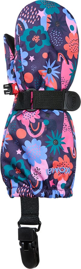Kombi Kids' Crazy Caribo Mitten Purple Rainbow Flower Kombi