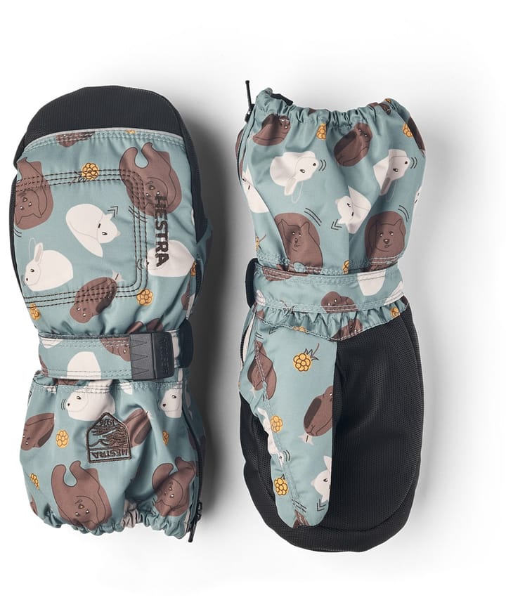 Hestra Baby Zip Long - Mitt Sea Blue Print Hestra