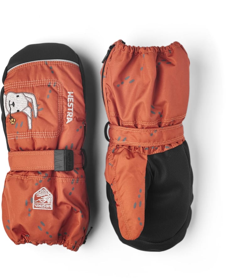 Hestra Baby Zip Long Mitt Orange Print Hestra Hestra Baby Zip Long Mitt Orange Print Hestra