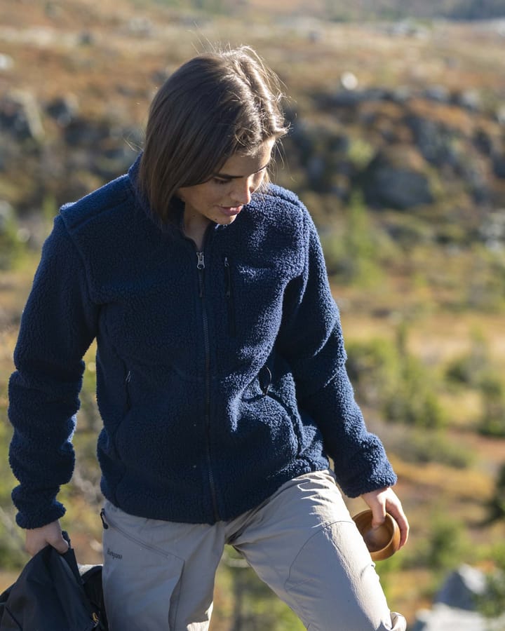 Bergans Women's Lunnan Pile Fleece Jacket Navy Blue Bergans