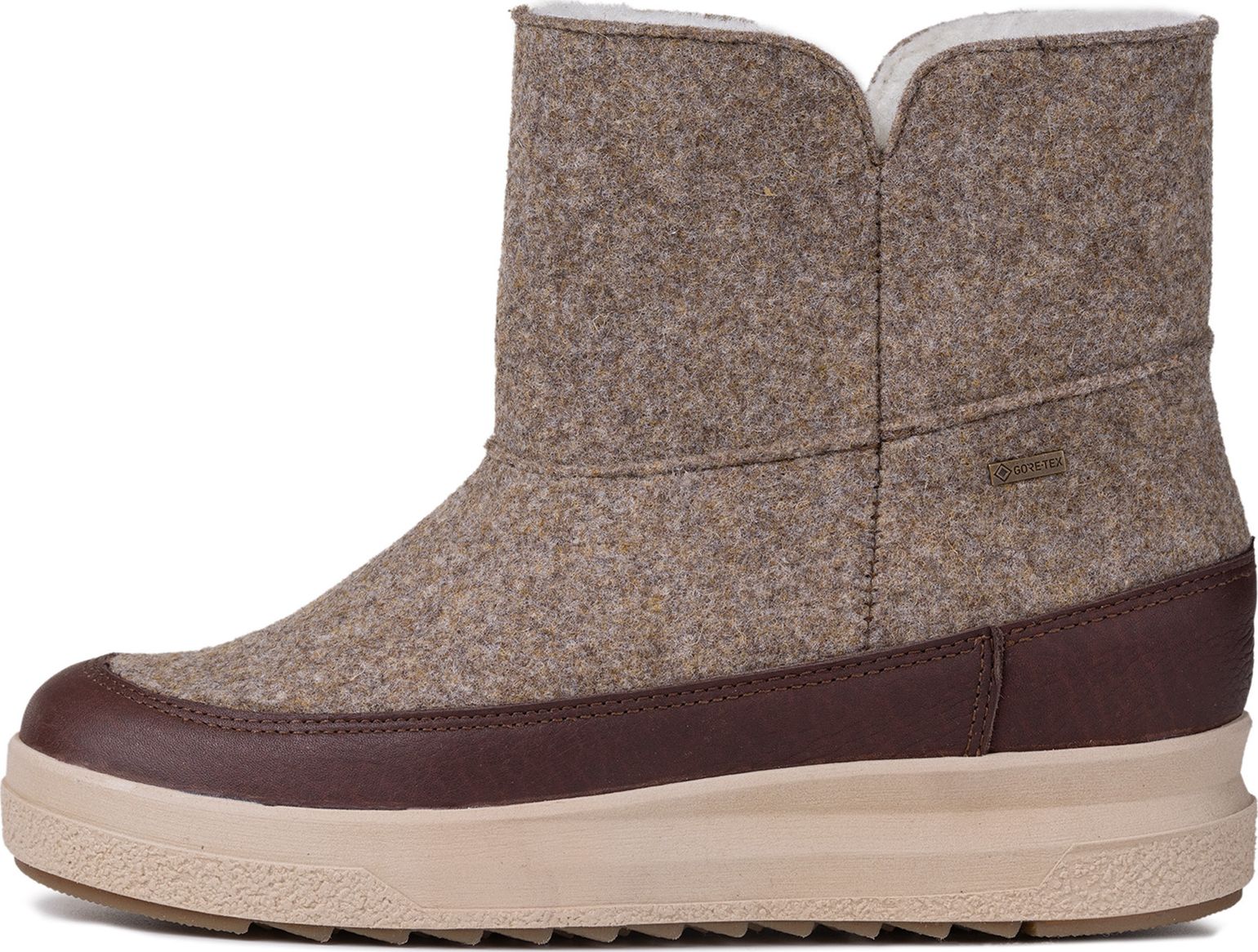 Pomar Women's Niva GORE-TEX Ankle Boot Sand Felt/vivian Brown/fur