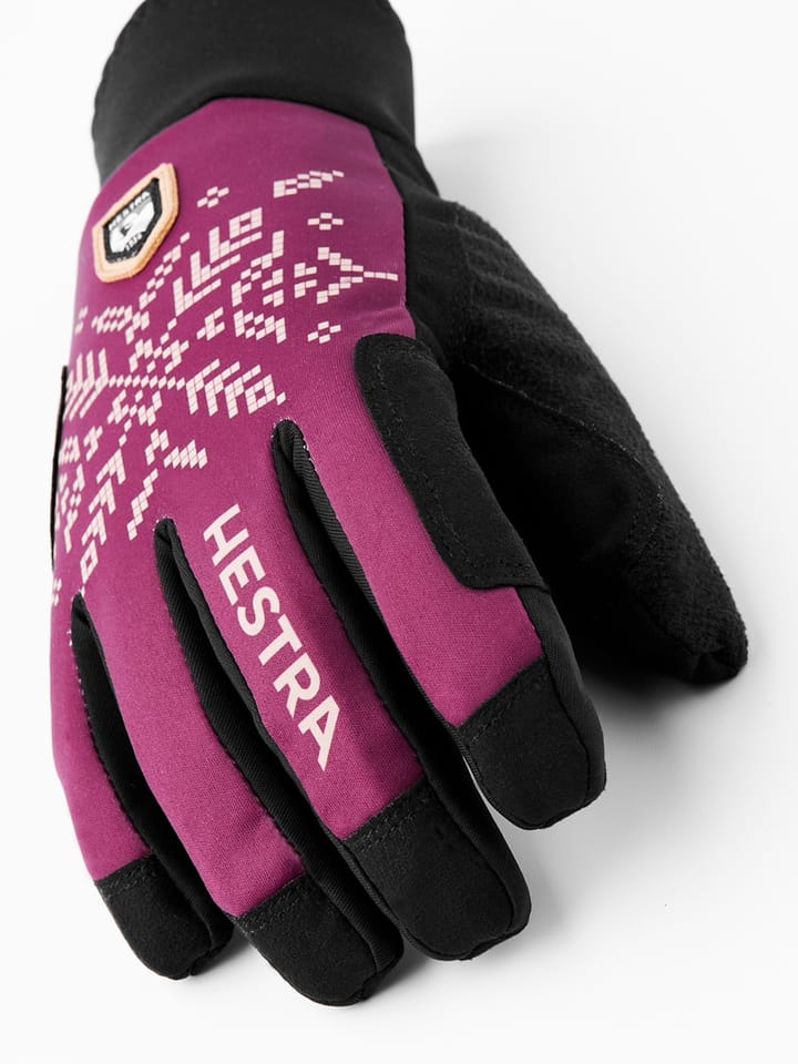 Hestra Women's XC Primaloft - 5 Finger Bordeaux PRINT Hestra