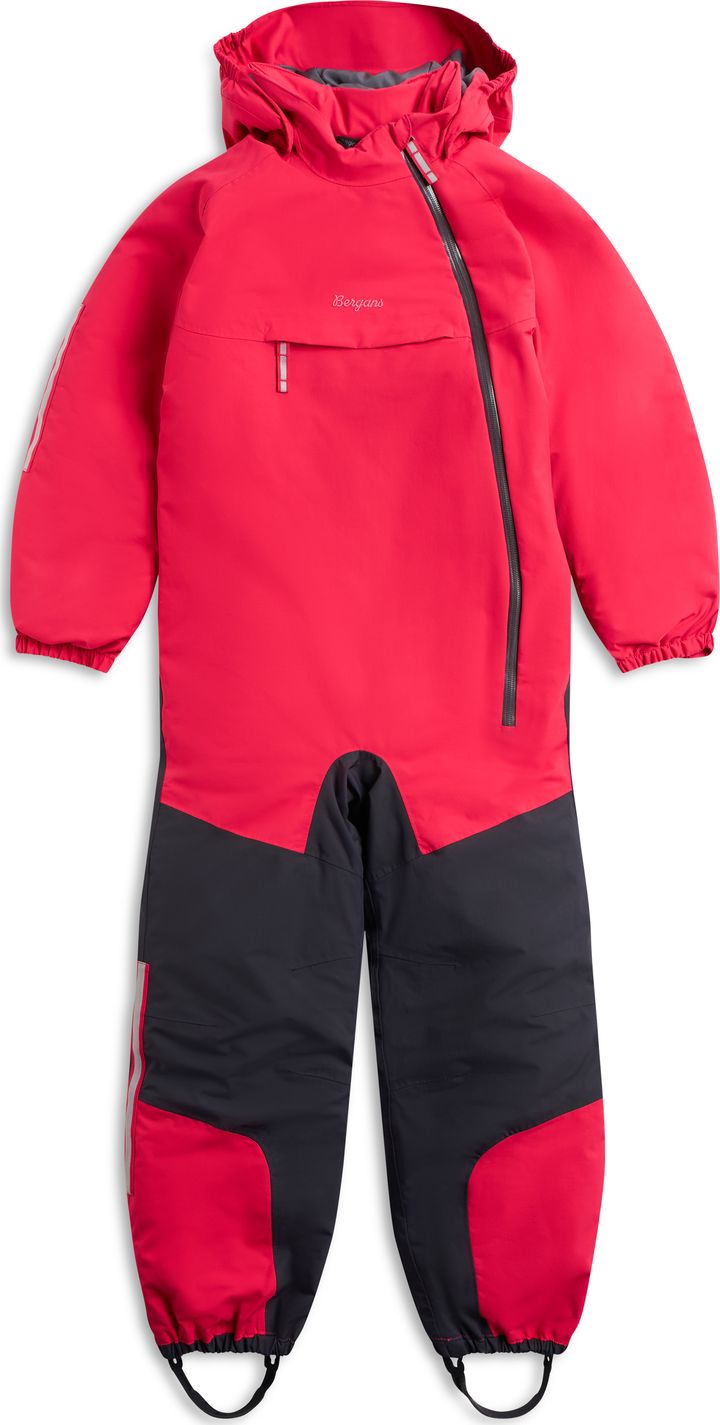 Bergans Kids' Lilletind Insulated Shell Coverall Alpine Rose/dark Shadow Grey Bergans