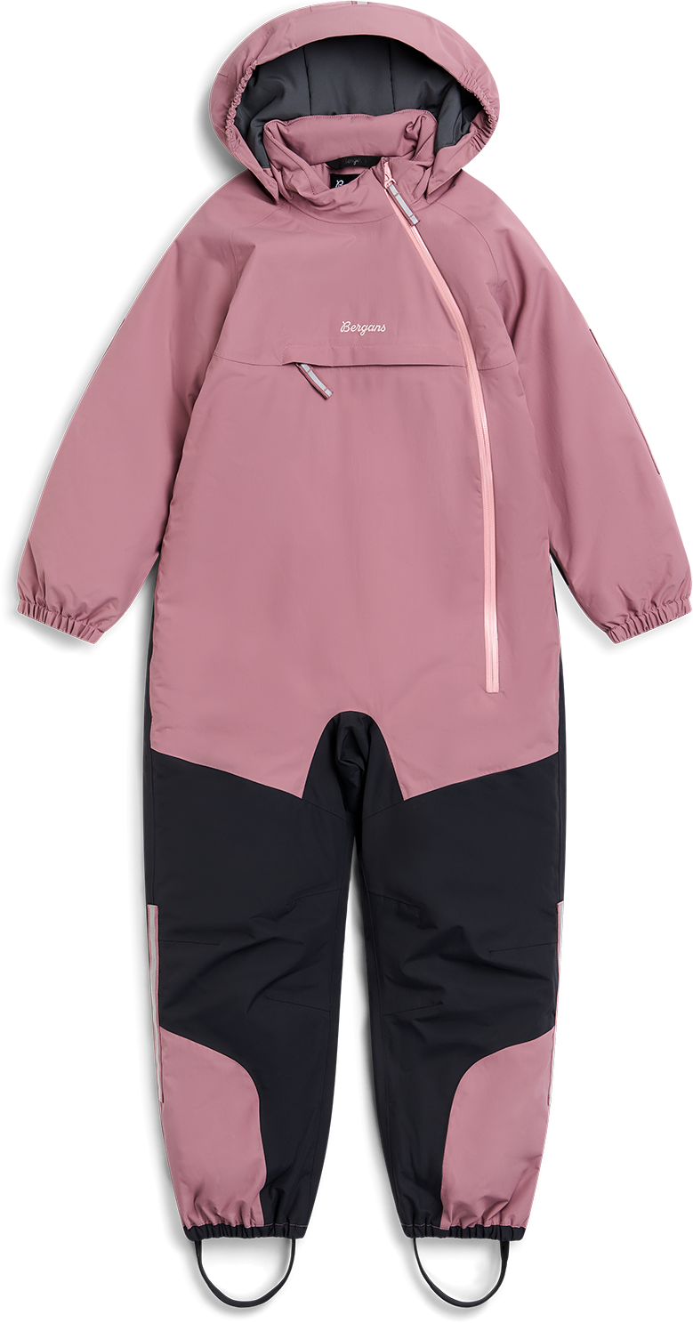 Bergans Kids' Lilletind Insulated Shell Coverall Rose Dust/dark Shadow Grey