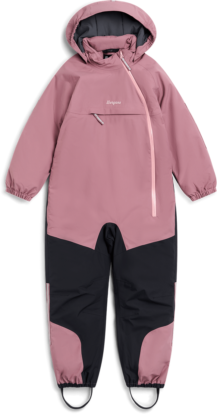 Bergans Kids' Lilletind Insulated Shell Coverall Rose Dust/dark Shadow Grey Bergans