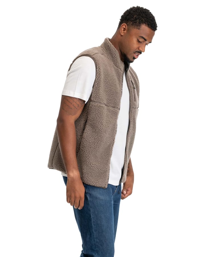 Bergans Men's Lunnan Pile Fleece Vest Rock Taupe Bergans