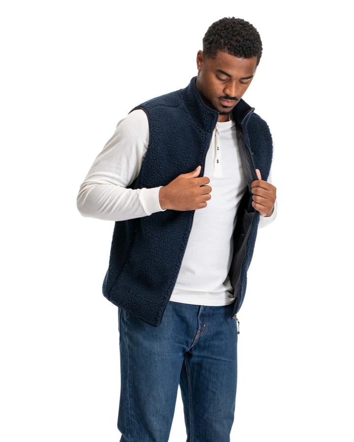 Bergans Men's Lunnan Pile Fleece Vest Navy Blue Bergans
