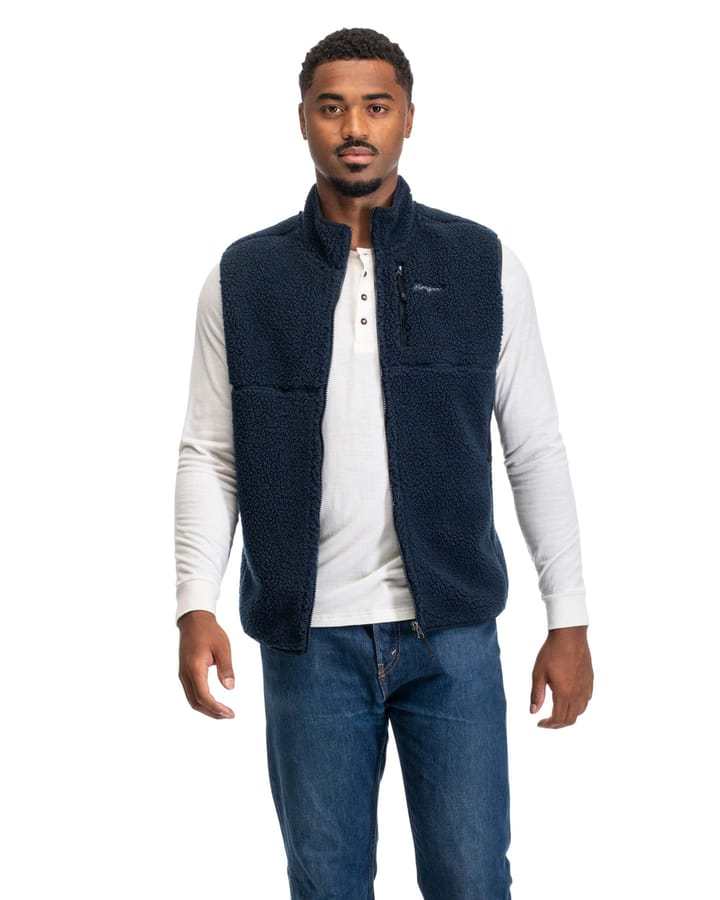 Bergans Men's Lunnan Pile Fleece Vest Navy Blue Bergans
