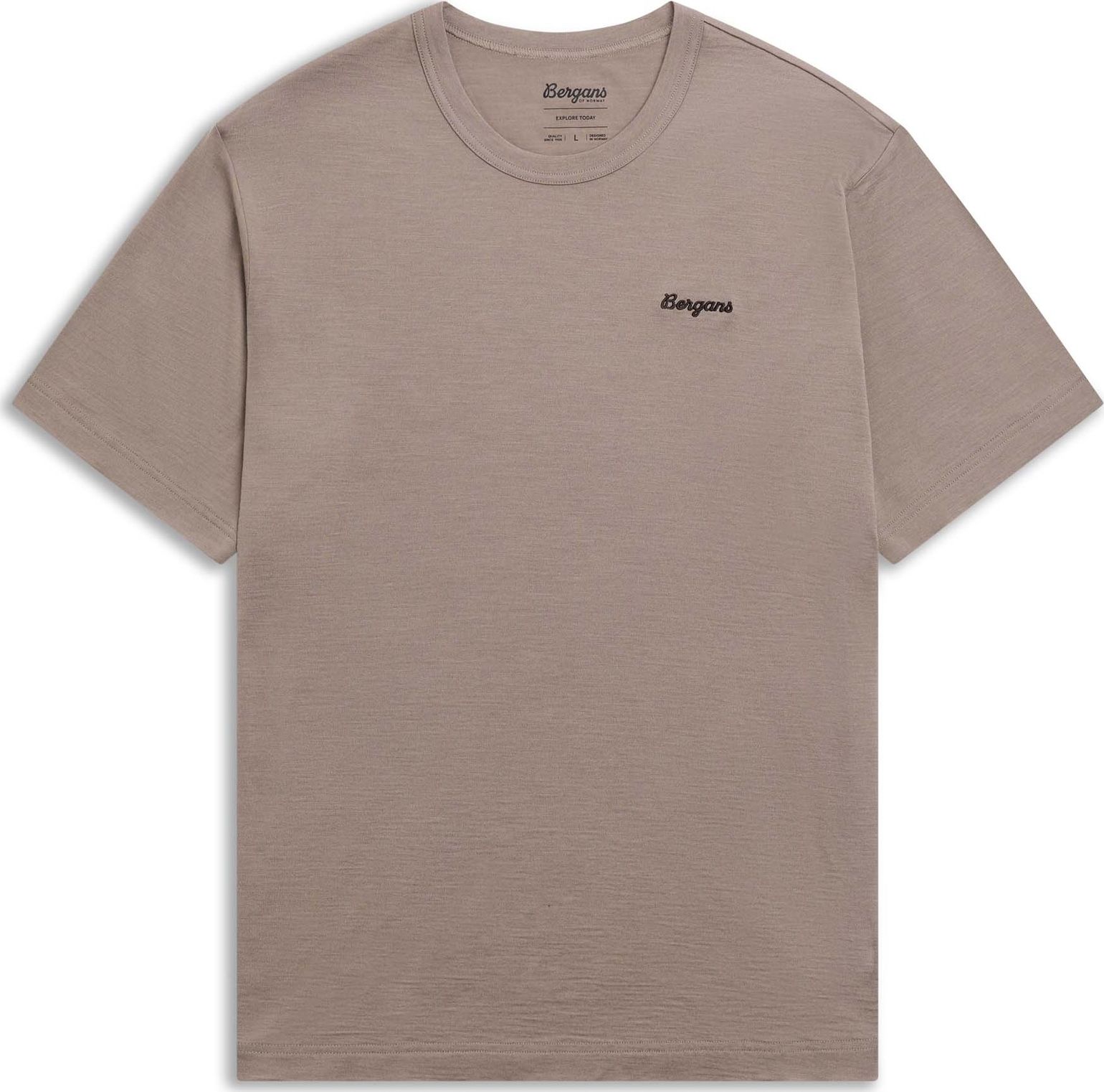 Bergans Men's Logo Merino Tee Rock Taupe