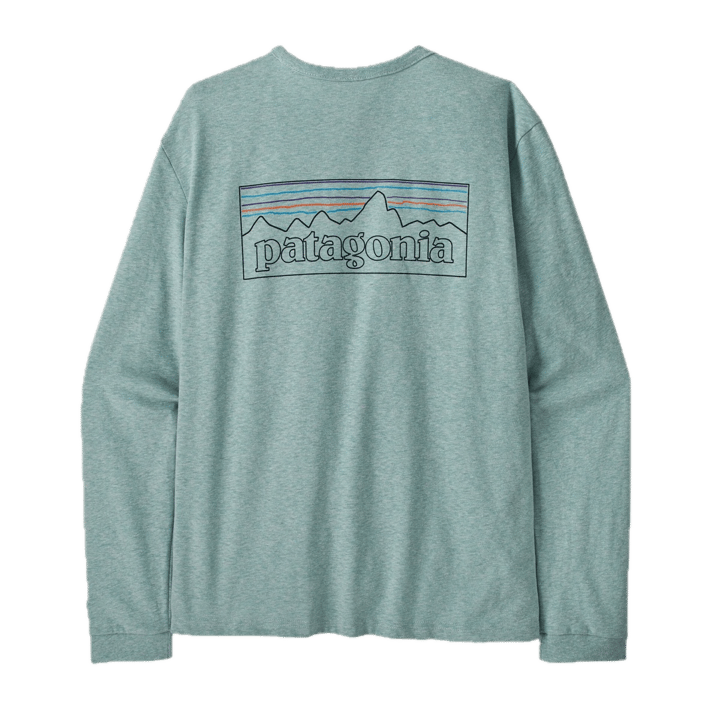 Patagonia Women's Long-Sleeved P-6 Logo Responsibili-Tee P-6 Outline: Virtually Blue Patagonia