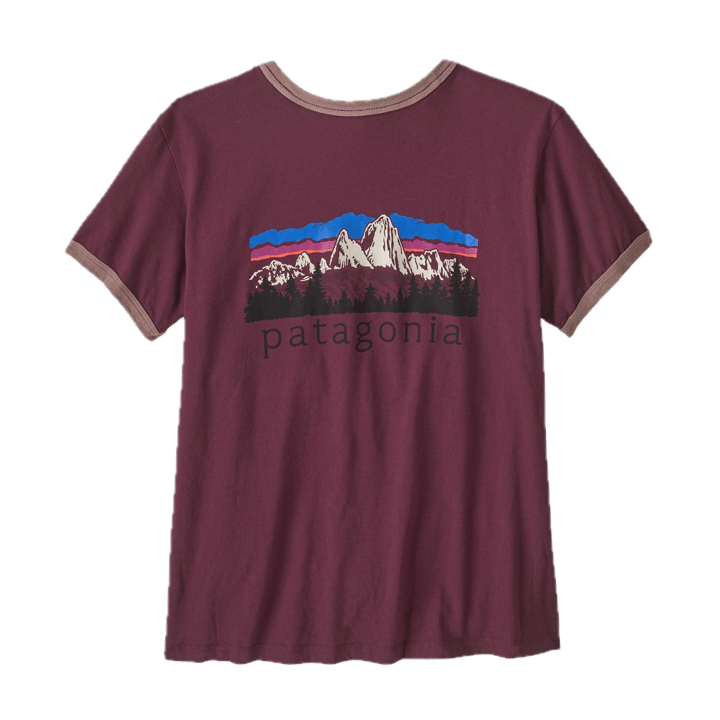 Patagonia W'S Fitz Roy Foothills Ringer Tee Berry Fig Patagonia