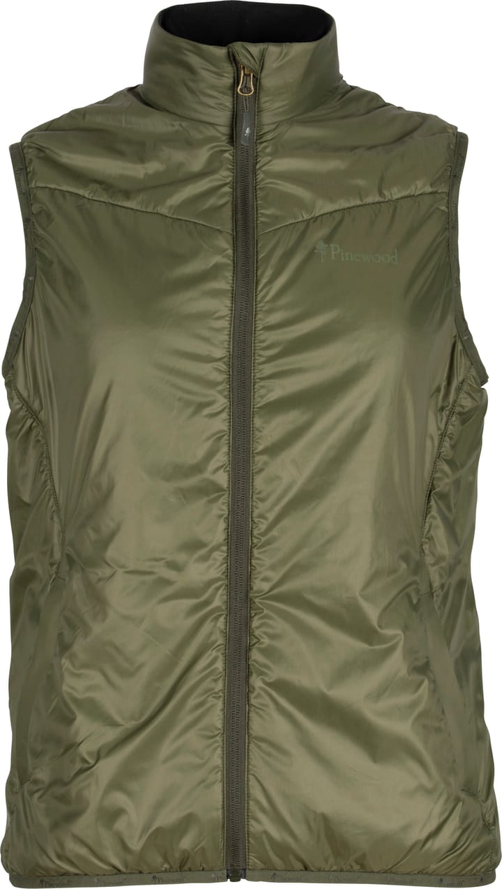 Pinewood Women's Wool Insulated Midlayer Vest Moss Green Pinewood