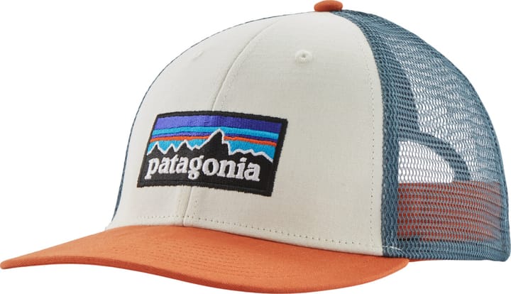 Patagonia P-6 Logo Lopro Trucker Hat White W/Redtail Rust Patagonia