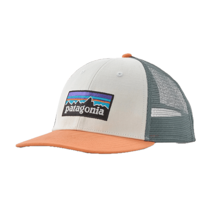 Patagonia P-6 Logo Lopro Trucker Hat White W/peach Sherbet Patagonia