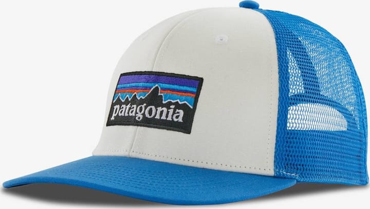 Patagonia P-6 Logo Trucker Hat White W/Vessel Blue Patagonia