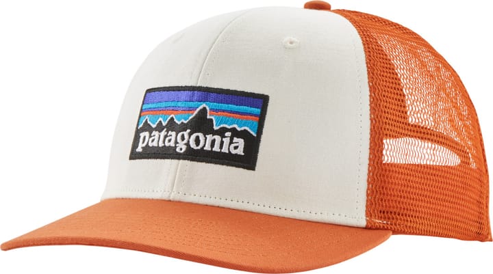 Patagonia P-6 Logo Trucker Hat White W/Redtail Rust Patagonia