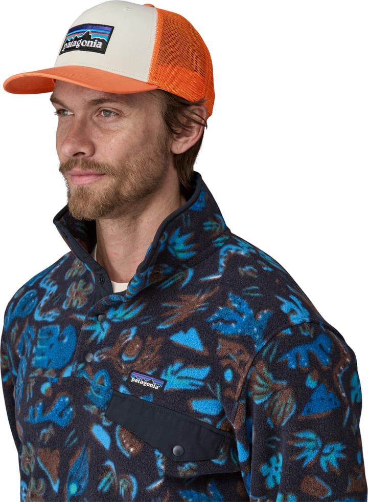 Patagonia P-6 Logo Trucker Hat White W/Redtail Rust Patagonia