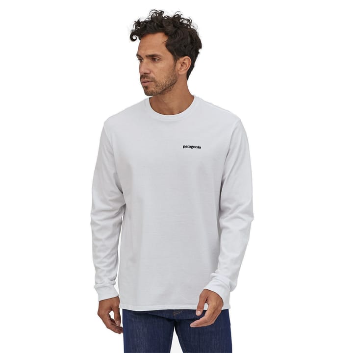 Patagonia Men's Longsleeve P-6 Logo Responsibili-Tee White Patagonia