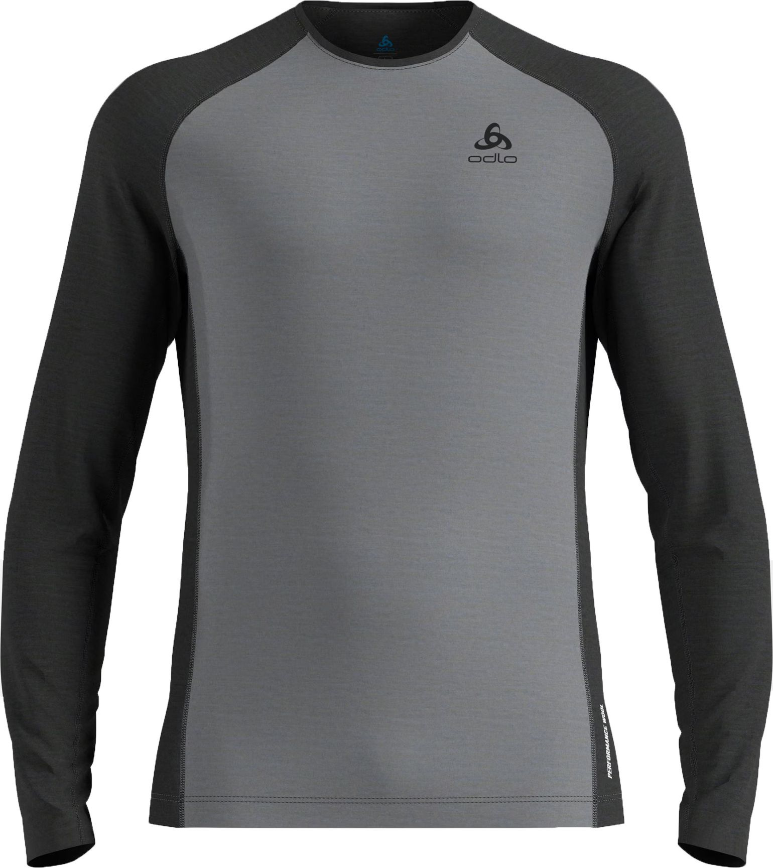 Odlo Men's Performance Wool 150 Base Layer Grey Melange - Dark Grey Melange