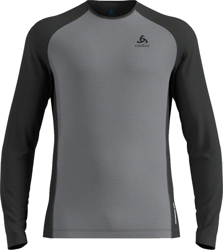 Odlo Men's Performance Wool 150 Base Layer Grey Melange - Dark Grey Melange Odlo