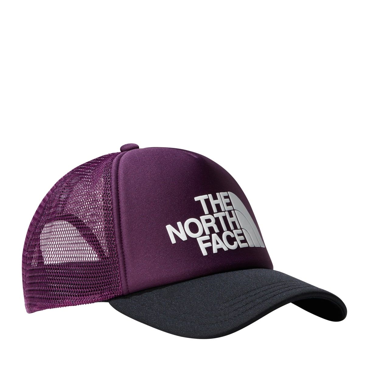 The North Face TNF Logo Trucker Cap Black Currant Purple