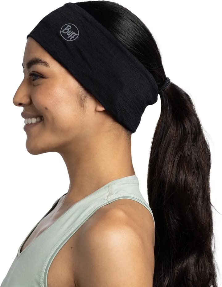 Buff Lightweight Merino Wool Headband Solid Black Buff