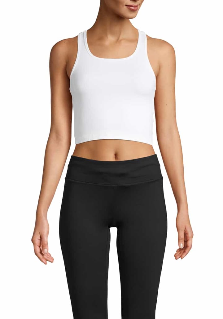 Casall Bold Rib Crop Tank White Casall