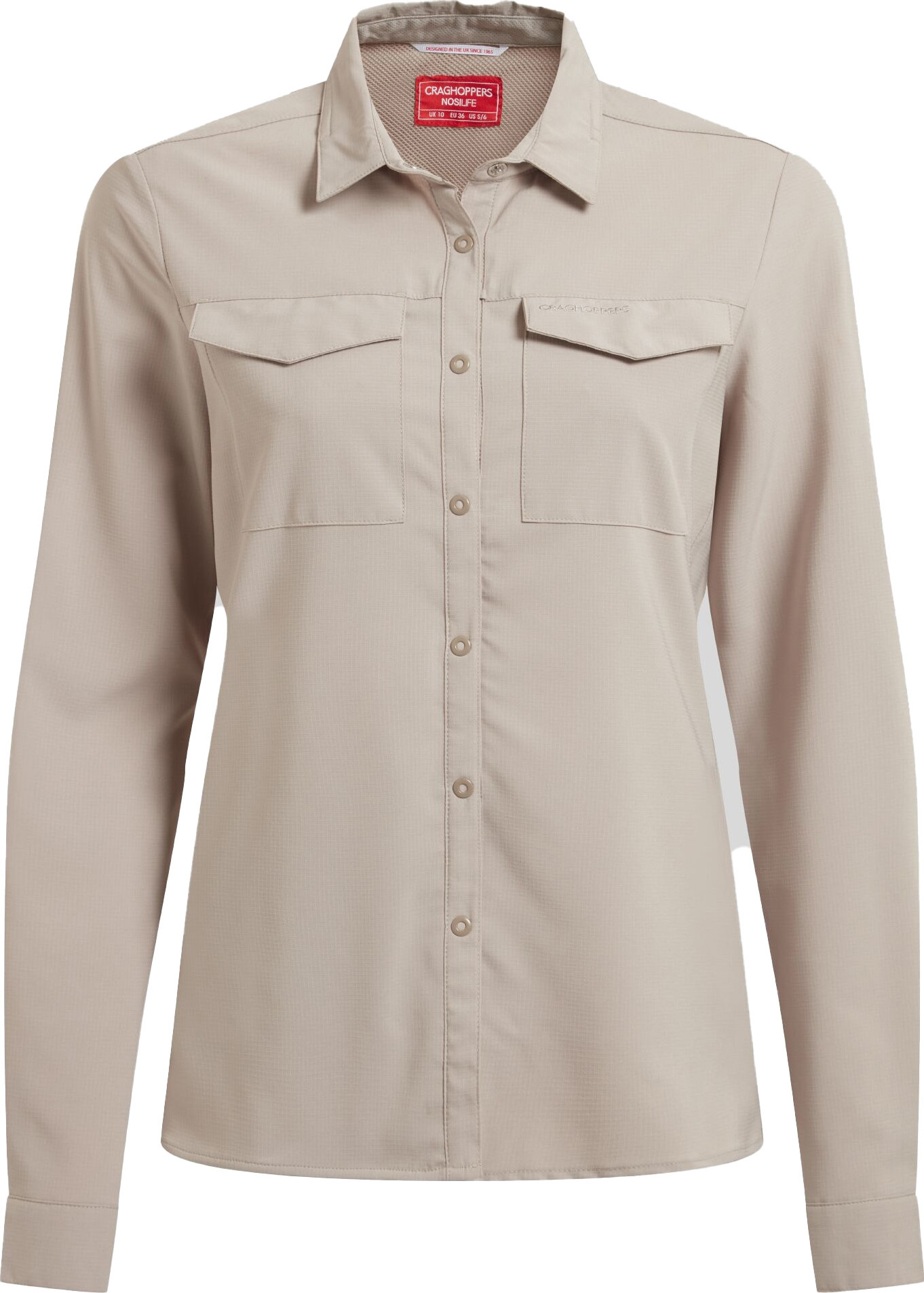 Craghoppers Women's Nosilife Pro Long Sleeved Shirt V Soft Mushroom Långärmade skjortor 16