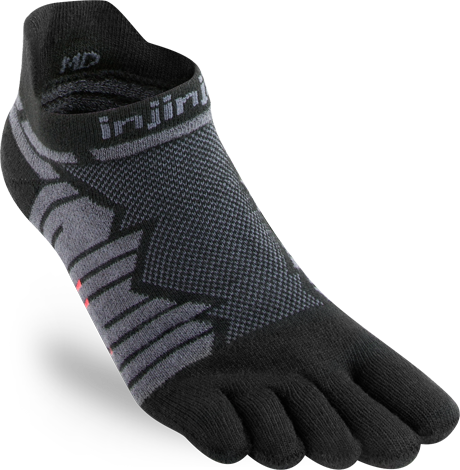 Injinji Men's Ultra Run No-Show Onyx