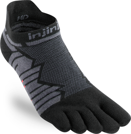 Injinji Men's Ultra Run No-Show Onyx Injinji