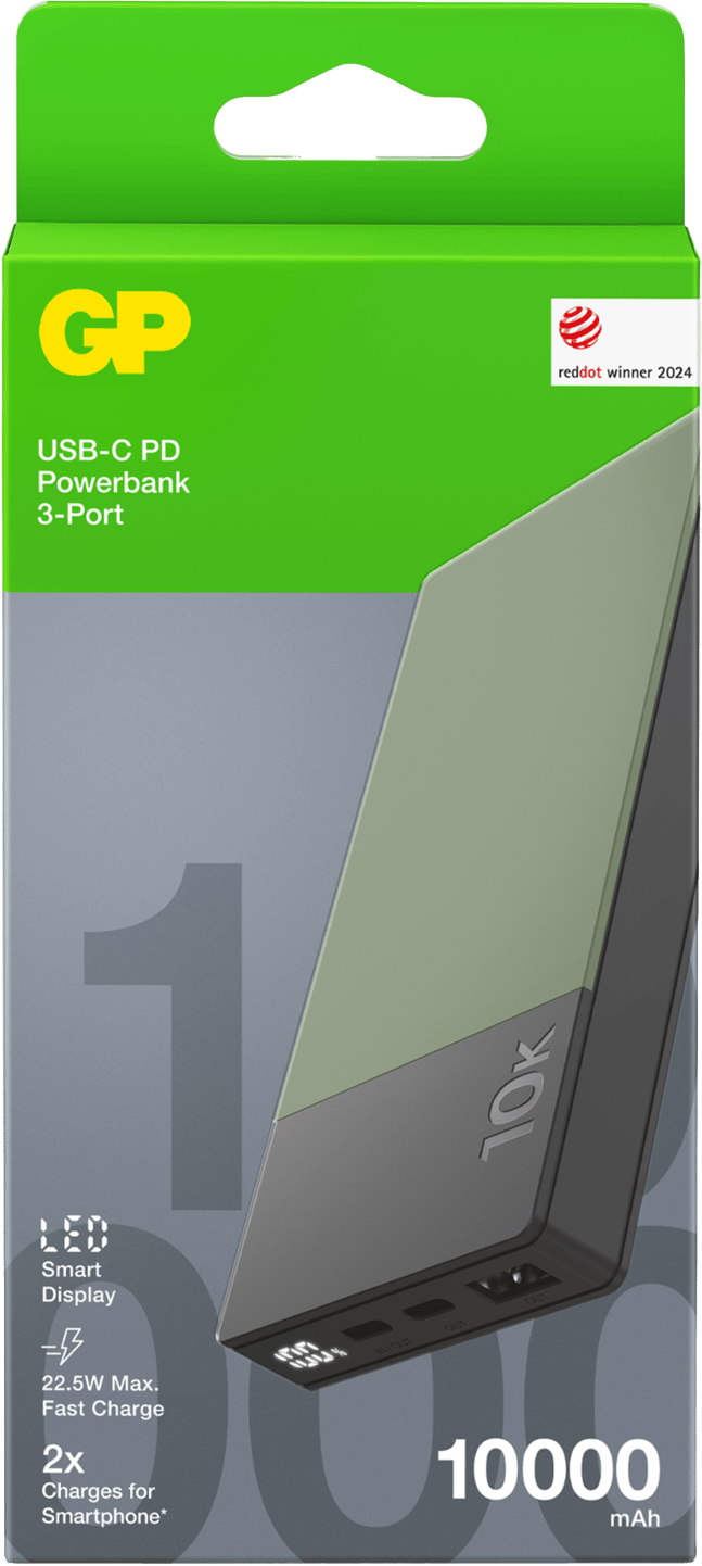 GP Batterier Powerbank M2+ 10000 mAh Green GP Batterier GP Batterier Powerbank M2+ 10000 mAh Green GP Batterier