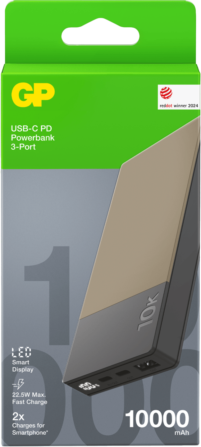 GP Batterier Powerbank M2+ 10000 mAh Beige GP Batterier GP Batterier Powerbank M2+ 10000 mAh Beige GP Batterier