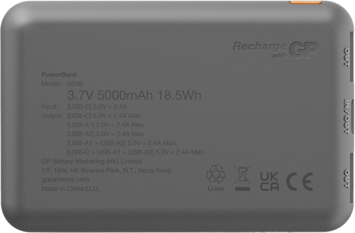 GP Batterier Powerbank Plus 5000 mAh Black GP Batterier